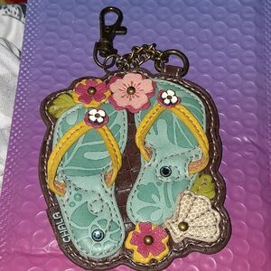 Chala Teal and Yellow Flip Flop Key & Card Holder